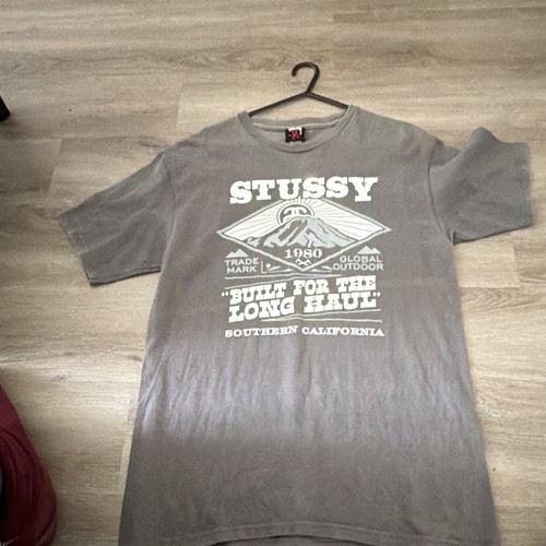Stussy men t shirt grey - men's, s/s