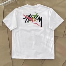 Stussy white graffiti short