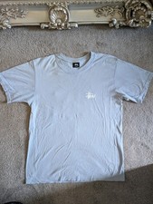 Mens Pale Blue Stussy T-shirt
